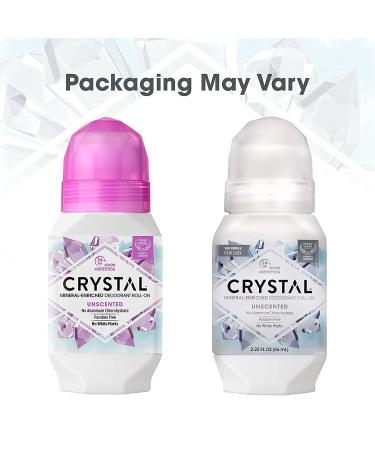 CRYSTAL Unscented Mineral Deodorant Roll-On - 24-Hour Odor Protection, Aluminum & Paraben Free, 2.25 FL OZ - Buy Online on SooperMarket.com