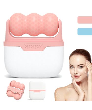 Ice Roller for Face and Eyes - Facial Skin Care Tool with 2-in-1 Roller and Carry Case - Reduce Puffiness, Relieve Migraine Pain - Women's Gift (Pink) - Buy Online on SooperMarket.com