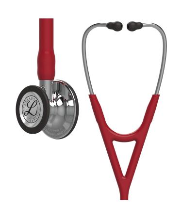 3M Littmann Cardiology IV Diagnostic Stethoscope Mirror-Finish Chestpiece and Stem Burgundy Tube Stainless Headset 69 cm 6170 Mirror Chestpce/Stem Burgundy Tube Stainless Hdst Single