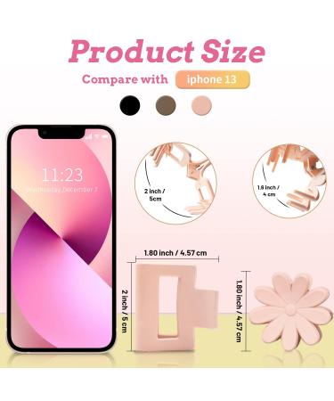 6 Pack Small Flower Claw Clips - Neutral Colors Non-Slip Hair Clips for Thin Hair - 2 Inch Rectangle Design for Women & Girls - Buy Online on SooperMarket.com