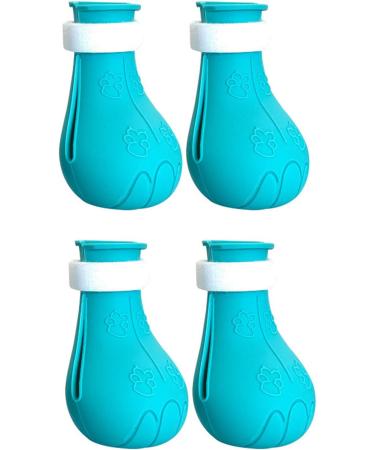 Shop Tita-Dong Cat Shoes: 4-Piece Silicone Anti-Scratch Boots & Nail Gloves for Cats - Blue Paw Protection & Claw Covers - Buy Online on SooperMarket.com