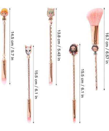 Metal Handle Demon Slayer Anime Makeup Brush Set - 5pcs Pink Gift for Girls & Women - Buy Online on SooperMarket.com