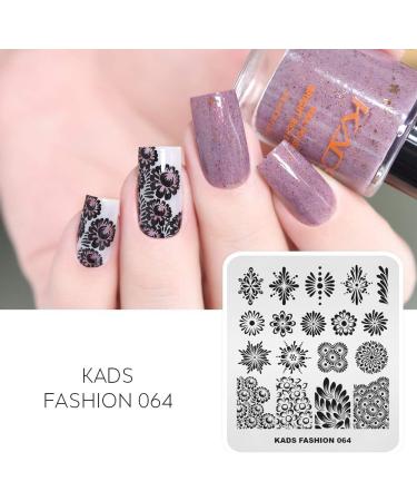 Alexnailart Stainless Steel Nail Stamping Template - Manicure Nail Art DIY Decoration FA064 - Buy Online on SooperMarket.com