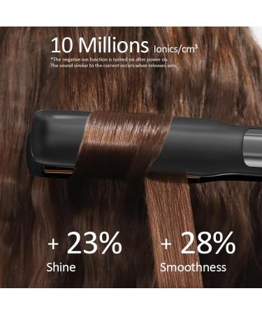 Faszin Ionic Titanium Hair Straightener: 20S Fast Heat Up, Clear LCD Display, 2-in-1 Styling Tool for Smooth & Shiny Results - Black - Buy Online on SooperMarket.com