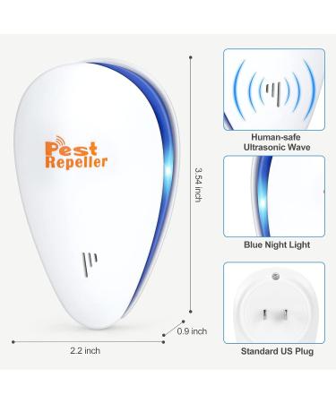 AMIAEDU Ultrasonic Pest Repeller 6 Pack - Indoor Plug-in Repellent for Roach, Spider, Ants, Insect, Rodents - Mouse Control for Home, Kitchen, Warehouse, Hotel - Buy Online on SooperMarket.com
