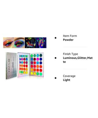 Neon Eyeshadow Palette - Delanci Aurora Glow for Halloween Makeup | Fluorescent & Glitter Eyeshadow Kit - Buy Online on SooperMarket.com