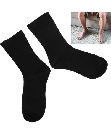 Diabetic Foot Ankle Quarter Socks for Swollen Edema & Circulatory Feet - Wide Non-Binding Top, Moisture Wicking - Black - Buy Online on SooperMarket.com