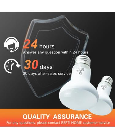 REPTI HOME Reptile Heat Lamp 2 Pack 50W Reptile Heat Lamp Bulbs Amphibian Terrarium Basking Spot Lamp for Reptile Bearded Dragon Lizard Turtle Snake - Buy Online on SooperMarket.com