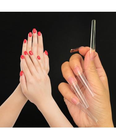 Pack of 500 Artificial Nail Tips French Acrylic Style UV Gel Fake Nail Full Cover Artificial Fingernails Tip Fake Art Nails Suitable for Both Beginners & Experienced Nail Artists Clear - Buy Online on SooperMarket.com
