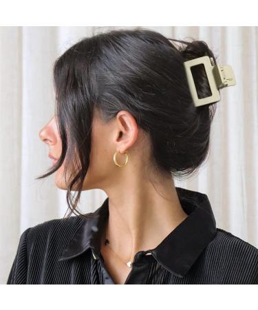 4Pcs Neutral Matte Hair Claw Clips Set for Thick Hair - Small Square & Banana Clips Hair Accessories for Women - Buy Online on SooperMarket.com