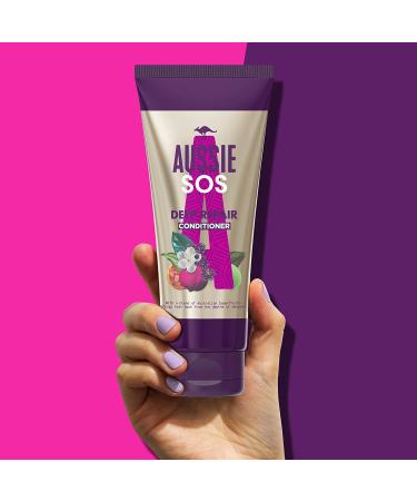 Aussie SOS Hair Conditioner Deep Treatment - Kiss of Life Hair Repair 340ml XXL Value Pack - For Dry, Damaged Hair - Buy Online on SooperMarket.com