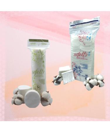 Sofetts Premium Cotton Square Pads - 160 Count Re-Closable Bags | Best Quality for All Skin Types | International Shipping Available - Buy Online on SooperMarket.com
