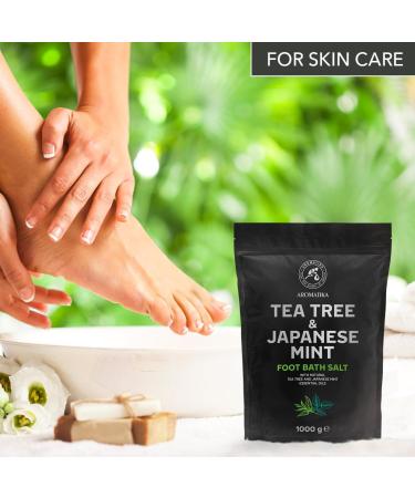 Foot Bath Salt with Sea Salt & Essential Tea Tree Oil - 1kg Pedicure Soak for Ultimate Foot Care - Natural Mint Oil Bathing Additive - Buy Online on SooperMarket.com