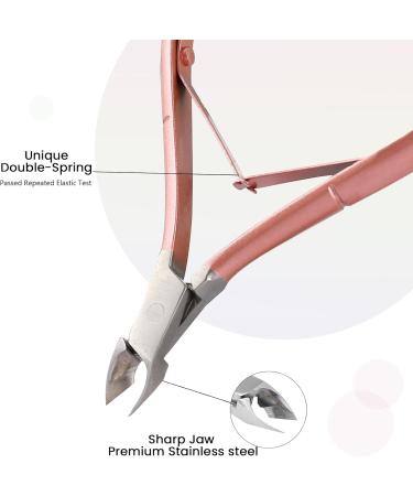 Cuticle Trimmer with Cuticle Pusher Cuticle Remover Cutter Nipper and Cuticle Nail Pusher Peeler Scraper Durable Dead Skin Clipper Manicure Pedicure Tools (Rose-Gold) - Buy Online on SooperMarket.com