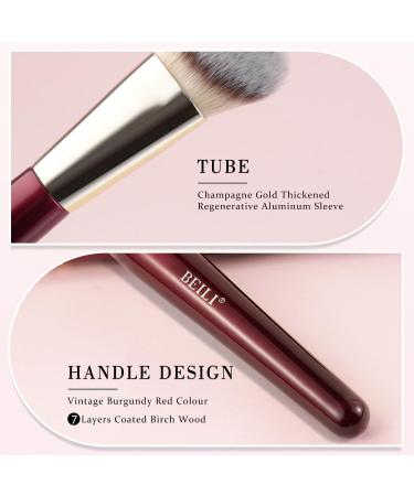 BEILI Foundation brush make-up brush angled foundation brush contour brush professional brushes for blending liquid cream powder polishing dotting (Red) - Buy Online on SooperMarket.com