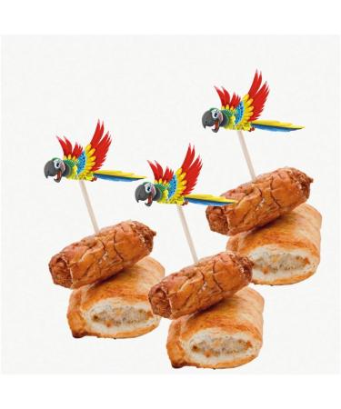 Colorful Parrot Birthday Party Cupcake Picks - 14 Pack Decorations for Tropical Parties - Buy Online on SooperMarket.com