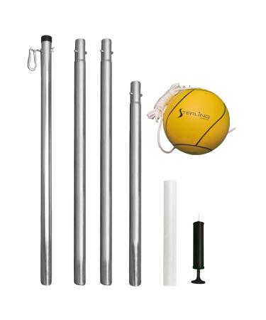 STERLING Sports Compact Tetherball Set for Outdoor Backyard with Ball and Rope Set, 9' Metal Pole, Air Pump Included