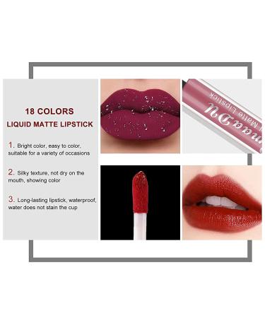 Bonnie Choice Store 18PCS Matte Liquid Lipstick Set Long-Lasting Nude Shades | Waterproof & High Pigmented Lip Gloss Set for Women - Buy Online on SooperMarket.com