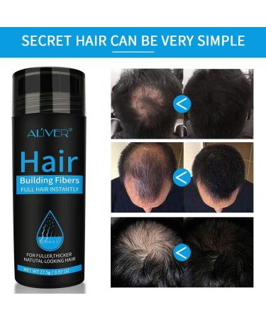 Aliver Hair Fibres Medium Brown Hair Loss Treatment - 15 Second Hair Thickener for Women & Men - Undetectable Natural Formula Spray Powder - Buy Online on SooperMarket.com