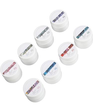 Glitter Nail Polish 8 Shiny Metallic Colors Professional Nail Gel for Salon - Buy Online on SooperMarket.com