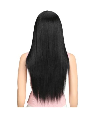 Joedir 13x4x4 Lace Front Wig - Long Straight Black Wig with Baby Hair Synthetic High-Temperature Resistant 180% Density - 76 CM - Buy Online on SooperMarket.com