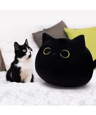 KOMUNJ Black Cat Plush 30cm - Soft Stuffed Animal Toy for Kids & Adults | Cute Cat Pillow Gift for Valentines & Birthday - Buy Online on SooperMarket.com