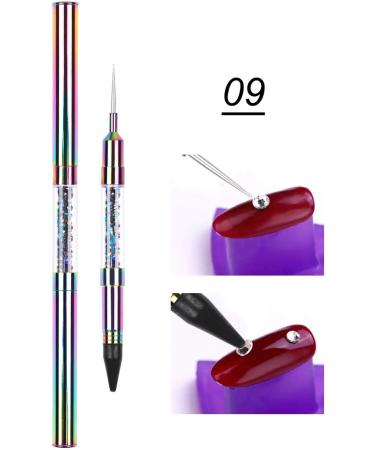 Lanlousy Double-Point Drill Pen Nail Art Acrylic UV Gel Extension Builder Flower Painting Pen Manicure Tool 9 9# - Buy Online on SooperMarket.com