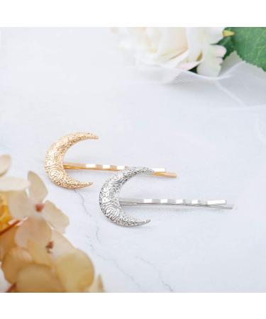 Tgirls Fashion Crescent Moon Hair Clips - Gold Hair Accessories for Women and Girls - Buy Online on SooperMarket.com