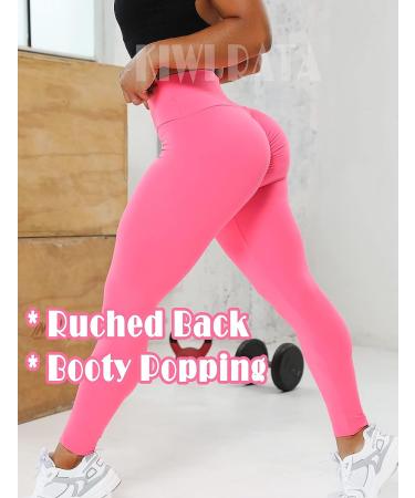 KIWI RATA Women's High Waist Scrunch Butt Yoga Pants - Rose, XL | Tummy Control Sport Leggings - Buy Online on SooperMarket.com