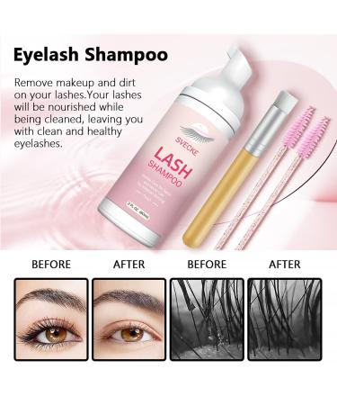 Lash Shampoo Kit for Eyelash Extensions | 2 fl.oz Eyelash Cleaner Foam | Salon & Home Use | Peach - International Shipping Available - Buy Online on SooperMarket.com