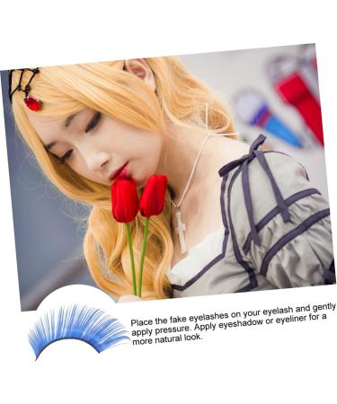 HAPINARY 2 Pairs Blue Long Eyelashes Halloween Eyelash Long Thick Eyelashes False Eyelashes Extension Dramatic Masquerade Party Eyelashes Fake Eyelashes Women Eyelashes - Buy Online on SooperMarket.com