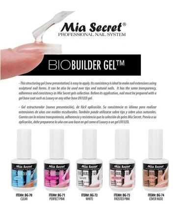 Mia Secret Professional Nail System Bio Builder Gel 5 Color Set - 0.5oz - Frosted Pink/Clear/Perfect Pink/White/Cover Nude - Buy Online on SooperMarket.com