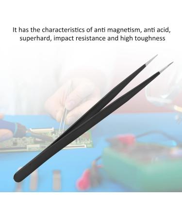 Premium Stainless Steel Antistatic Tweezers for Precision Work - Acid-Resistant Comfortable Handle for PCB & Microelectronics - Buy Online on SooperMarket.com