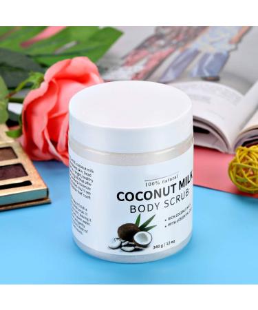Buy Coconut Milk Body Scrub & Peeling Cream | 340g Moisturizer & Brightening Gel - International Shipping Available - Buy Online on SooperMarket.com