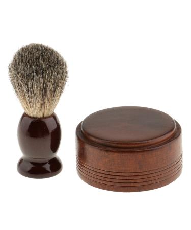 F Fityle Wooden Men's Shaving Brush & Bowl | Premium Barber Beard Care Essentials - International Shipping - Buy Online on SooperMarket.com