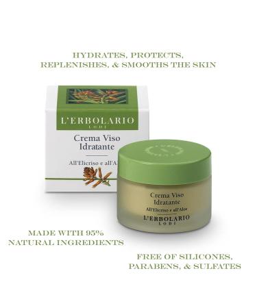 L'Erbolario Moisturising Cream with Helichrysum & Aloe Vera - 50ml | Hydrating Skincare for All Skin Types - International Shipping Available - Buy Online on SooperMarket.com