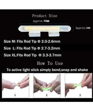 Qualy Clip-On Fishing Glow Sticks for Pole Fishing Rod Tip Light - XL 3.3-3.7mm - 50 Packs - Night Fishing Essential - Buy Online on SooperMarket.com
