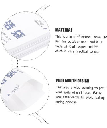 PLAFOPE Outdoor Garbage Bags 50pcs - Disposable Aviation Vomiting Paper Bags for Cars - Puke Bags for Travel - Pack of 50 - Buy Online on SooperMarket.com