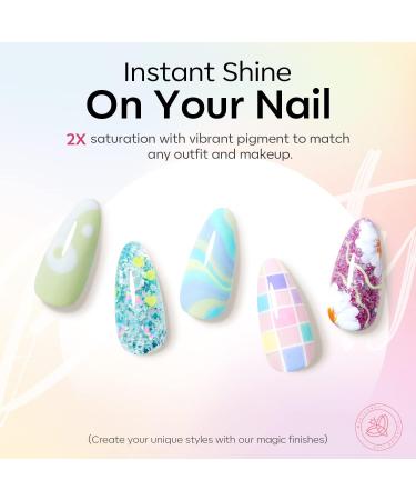 Modelones 32Pcs Pastel Gel Nail Polish Kit 28 Colors Macarons Summer Glitters Gel Polish with Glossy& Glitter& Matte Top Coat Base Coat Starter Kit Soak Off UV Nail Gel Nails Art Manicure Gifts Pastel Blue - Buy Online on SooperMarket.com