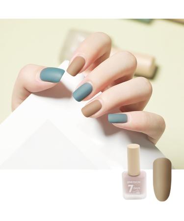 Matte Nail Varnish Quick Dry Nail Polish Velvet Finish Non Toxic Nail Polishes Water Based Formula Long Lasting Nail Polish Starter DIY For Women Party Salon Quick Dry No UV Needed 15ml 14#