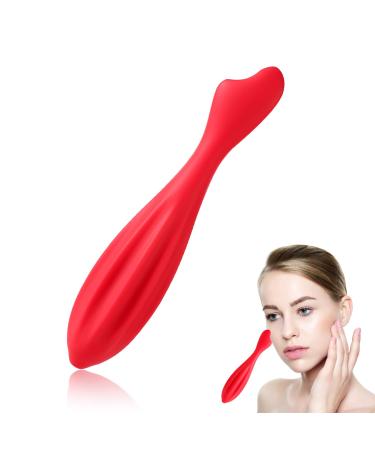 Silicone Facial Roller Face Massage Roller Facial Roller Massager Eye Skin Care Tools Facial Massage Tool Face Massage Stick for Women Body Face (Rose Red)