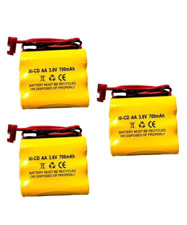 3 Pack BNP3700B S/L 026-148 3.6v 700mah Ni-Cd Battery Replacement CUSTOM-93 026148 LPX70RWH CUSTOM-235 BGN800-3DWP-41REC LPX70RWH NNYXSB NIC0553 ANIC0553 41B020AD13301 BNP3700B