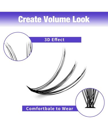 300PCS C Curl 20D 0.07mm Cluster Lashes Extension | 8-16mm Mixed Wide Stem Individual Eyelashes DIY Extensions at Home - Buy Online on SooperMarket.com