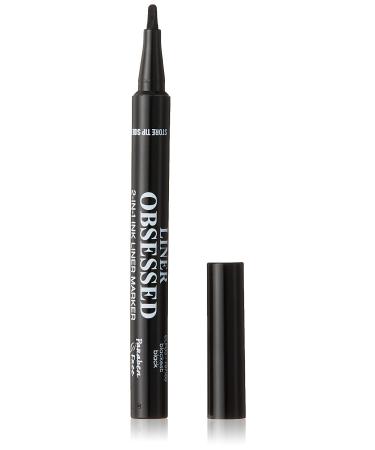Palladio 2 in 1 Eye Liner Marker  Water Resistant Paddle Tip Liner  Bold Black Eyeliner Marker Pen  Thick or Thin Line  Quick Drying  14 Hour All Day Wear  Flawless Finish  Black