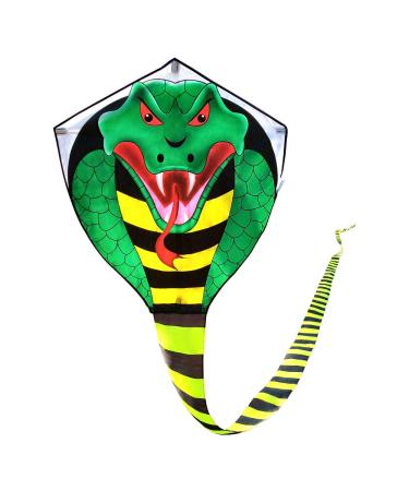 Large Cobra Kite for Adults Kids Boys with Super Long Tail (49 ft), Extra Easy to Fly, Best Huge Kites for The Beach/Kite Party/Field/Park, It Will Dominate The Sky!