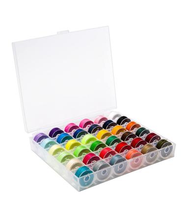 BetyBedy 36Pcs Bobbins and Sewing Threads with Bobbin Case for Multiple Sewing Machine Pre-Wound Bobbins Set for Bro-Ther/Baby-Lock/Jano-me/El-na/Sin-ger Standard Size and Assorted Colors PLASTIC