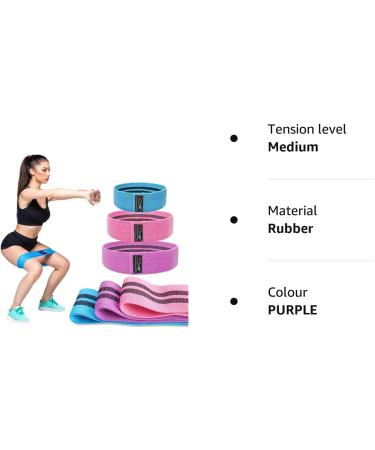 Islero Fitness EVO Resistance Band - Non Slip Premium Fabric Design - Purple, Ideal for Leg, Booty, Glutes, Hips, Yoga - Single Band for Home Exercise - Buy Online on SooperMarket.com