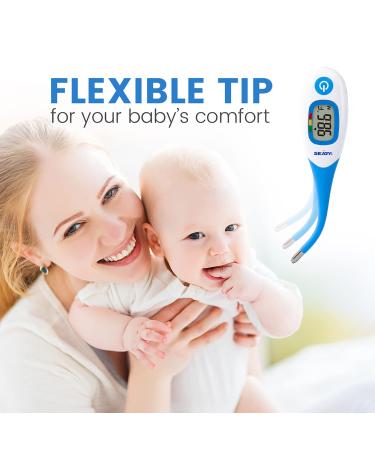 Digital Thermometer for Adults & Kids - Fast & Accurate Fever Reading for Oral, Armpit & Rectal Use - Flexible Tip & Waterproof - Large LCD Display - Ideal for Home Use - Termometro - Buy Online on SooperMarket.com