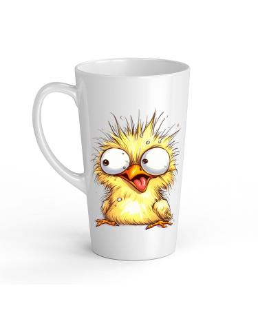 White Ceramic Kids Chicken Mug - Large 483 ml Perfect for Hot Chocolate or Milk Fun and Easy to Use