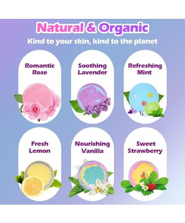 Mother's Day Gift Set: 6 Handmade Organic Bath Bombs with 3 Scented Candles - Bath Set Gifts for Women, Mom, Kids - Blue - Buy Online on SooperMarket.com